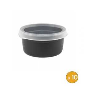 10 boites rondes alimentaires plastique professionnelle 500 ml