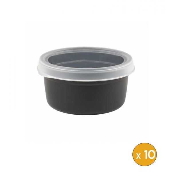10 boites rondes alimentaires plastique professionnelle 500 ml