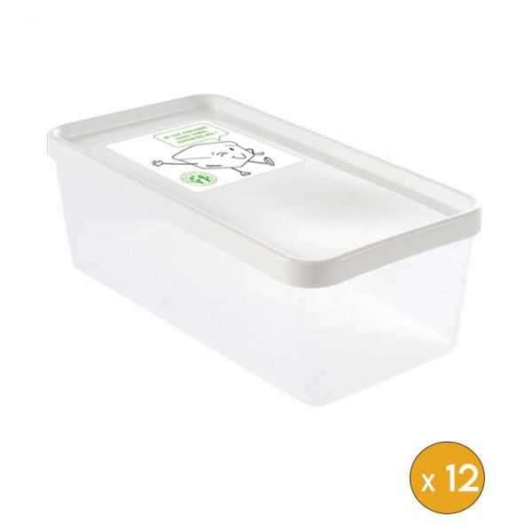 12 Boîtes Alimentaires hermétiques longues 1,2 litre