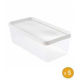 5 Boîtes Alimentaires hermétiques longues 1,2 litre