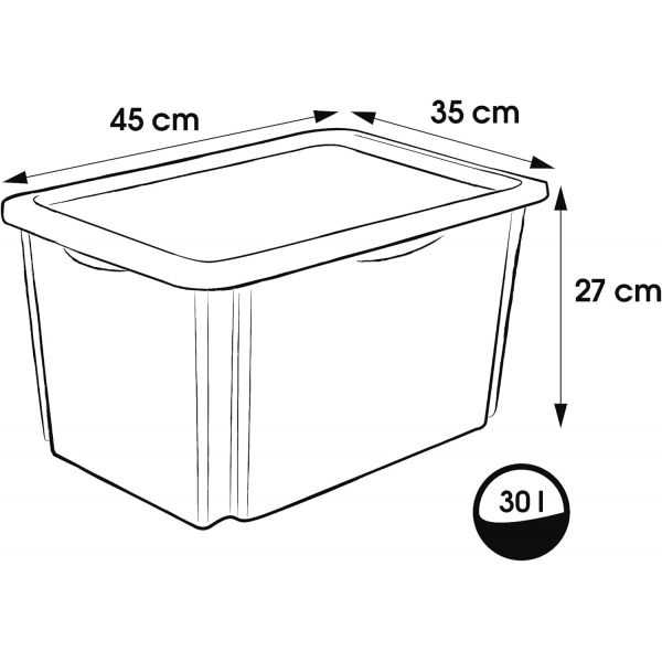 Boîte de Rangement Jouet Emoji Cœur 30 Litres
