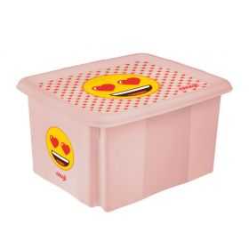 Boîte de Rangement Jouet Emoji Cœur 45 Litres