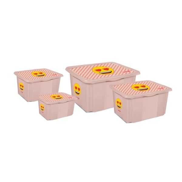 Boîte de Rangement Jouet Emoji Cœur 30 Litres