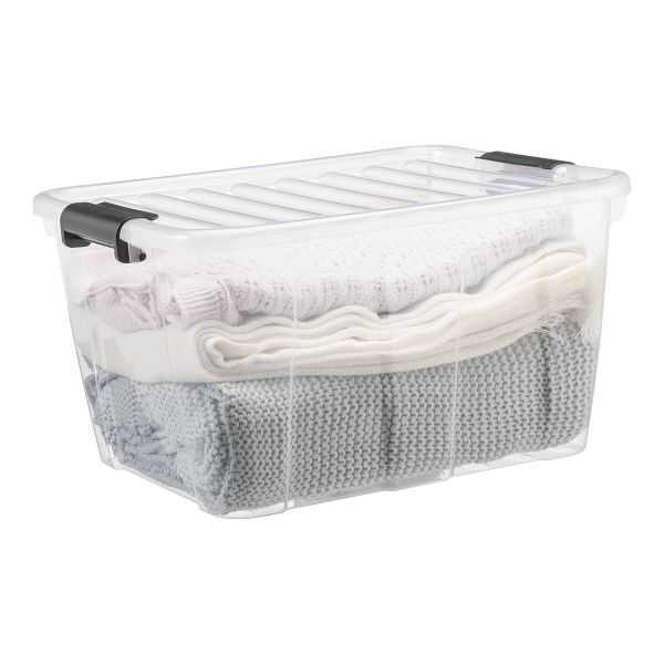 Boîte de rangement avec couvercle Home Box 30 litres