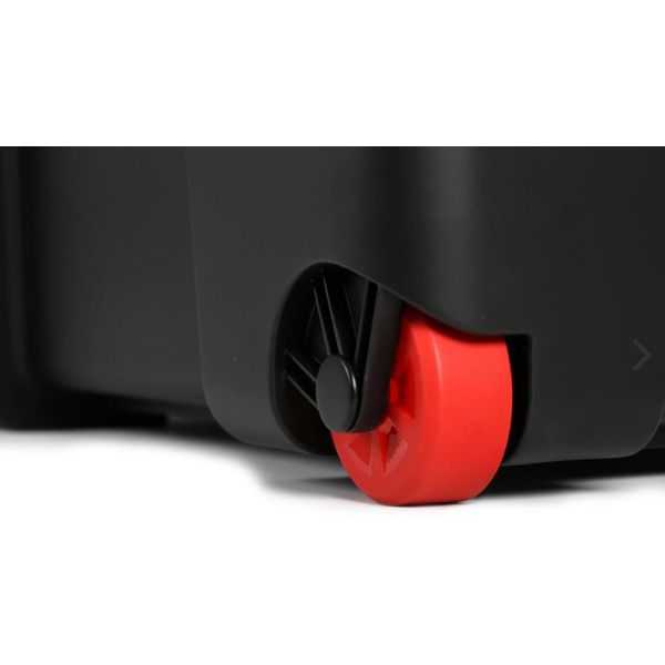 Malle de rangement solide noire avec roulettes 120 litres