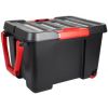 Malle de rangement solide noire avec roulettes 120 litres