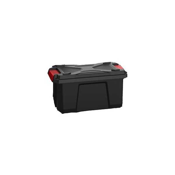 Caisse de rangement solide noire avec couvercle 40 litres