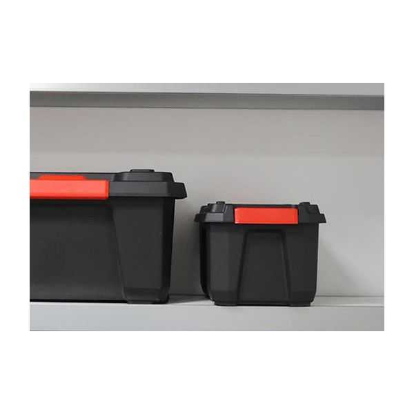 Caisse de rangement solide noire avec couvercle 40 litres