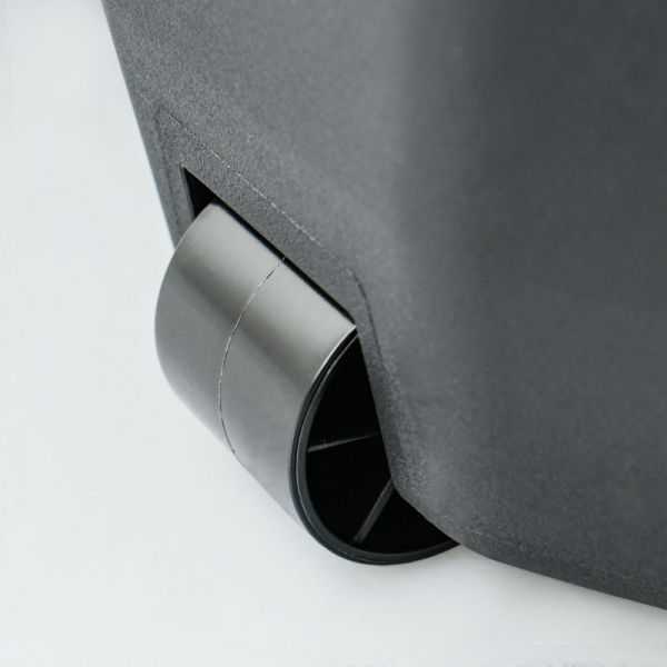 Caisse de rangement solide noire avec roulettes 70 litres