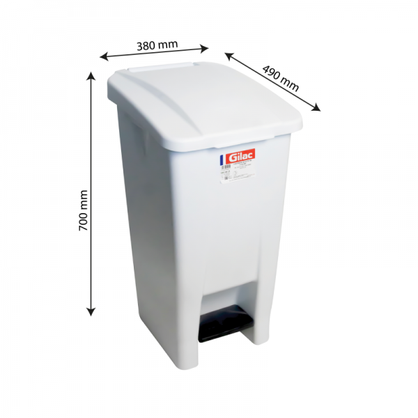 Poubelle professionnelle à pédale 60 L avec couvercle