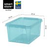 Boîte de rangement grise rose ou Bleue avec couvercle 31 litres