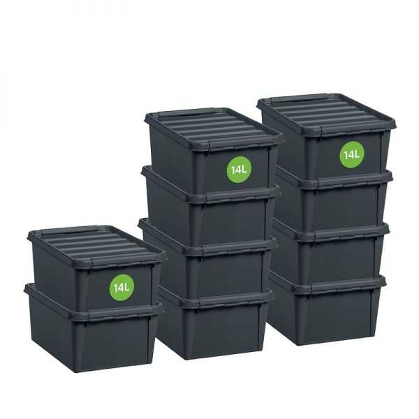 Boîte de rangement solide pour garage en plastique recyclé
