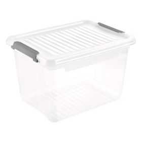 Bac Transparent avec couvercle et clips 16,6 litres