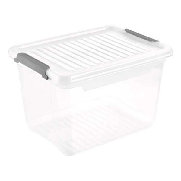 Bac Transparent avec couvercle et clips 16,6 litres