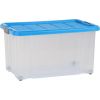 Boîte de rangement avec couvercle et roulettes 55 litres