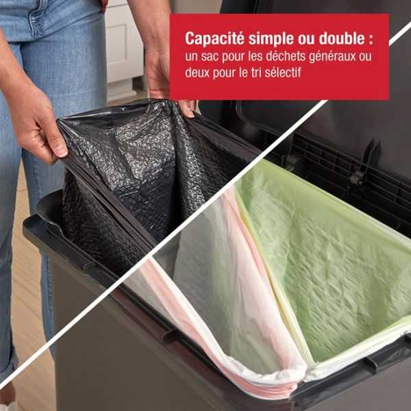 Poubelle professionnelle à pédale pour tri 71 litres