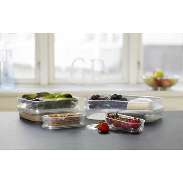 Boîte alimentaire rectangulaire plate&nbsp;1,5 litres