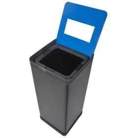 Poubelle de tri sélectif pour papier noir et bleu 50 litres