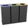 Poubelle de tri sélectif pour papier noir et bleu 50 litres