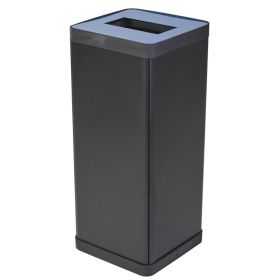 Poubelle de tri sélectif pour papier noir et bleu 50 litres