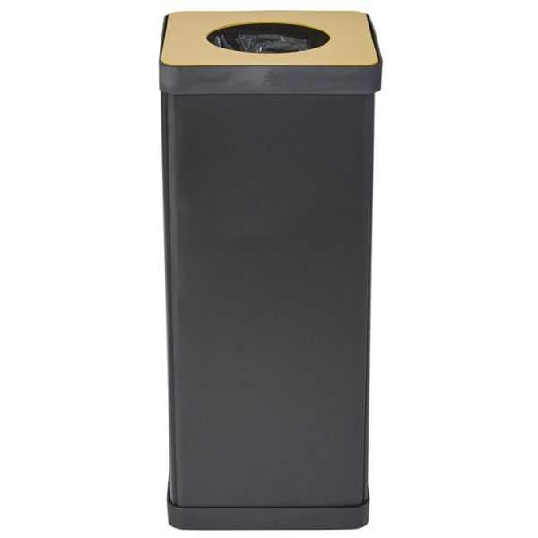 Poubelle de tri sélectif pour plastique noir et jaune 50 litres