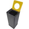 Poubelle de tri sélectif pour plastique noir et jaune 50 litres