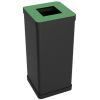 Poubelle de tri sélectif pour déchets résiduels noir et vert 50 litres