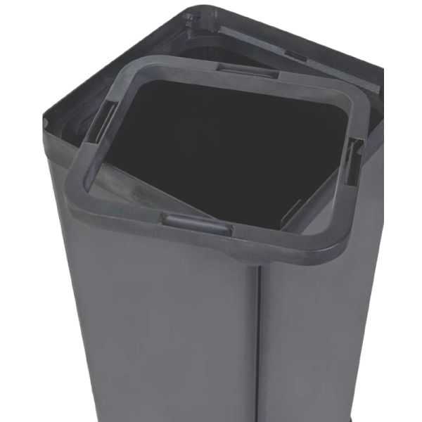 Poubelle de tri sélectif pour déchets résiduels noir et vert 50 litres