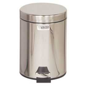 Poubelle ronde à pédale en inox 5,6 litres