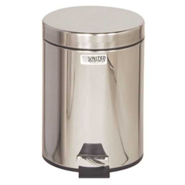 Poubelle ronde à pédale en inox 5,6 litres