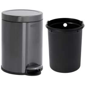 Poubelle ronde à Pédale en inox 6 litres