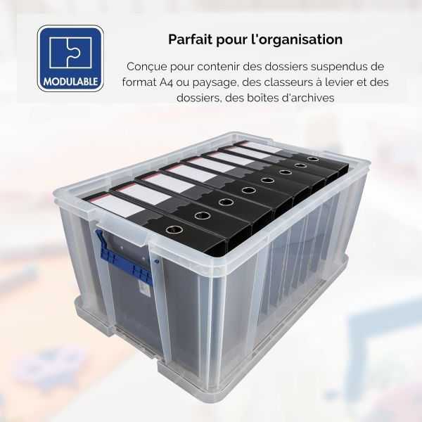 Caisse transparente pour archivage