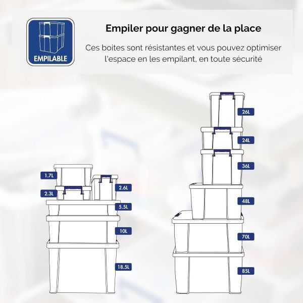 Boîte en plastique solide plate 5,5 litres